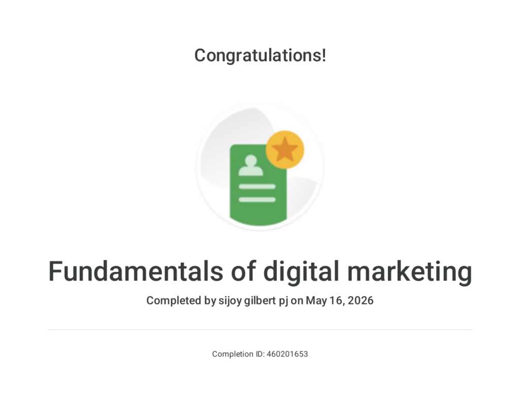 FUNDAMENTALS OF DIGITAL MARKETING CERTIFICATE